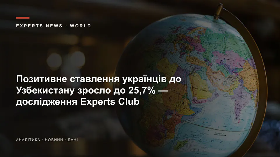 Позитивне ставлення українців до Узбекистану зросло до 25,7% — дослідження Experts Club