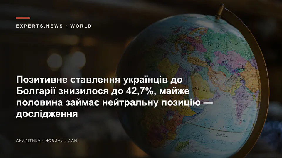 Позитивне ставлення українців до Болгарії знизилося до 42,7%, майже половина займає нейтральну позицію — дослідження