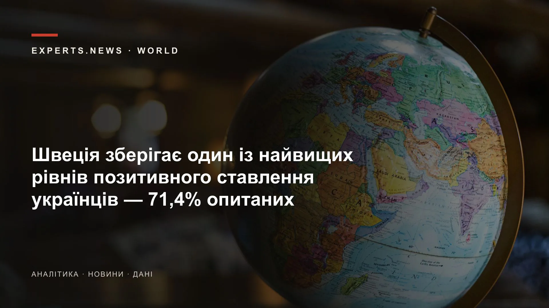 Швеція зберігає один із найвищих рівнів позитивного ставлення українців — 71,4% опитаних